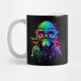 Neon Space Alien #1 by Farbrausch Art 2023. Mug